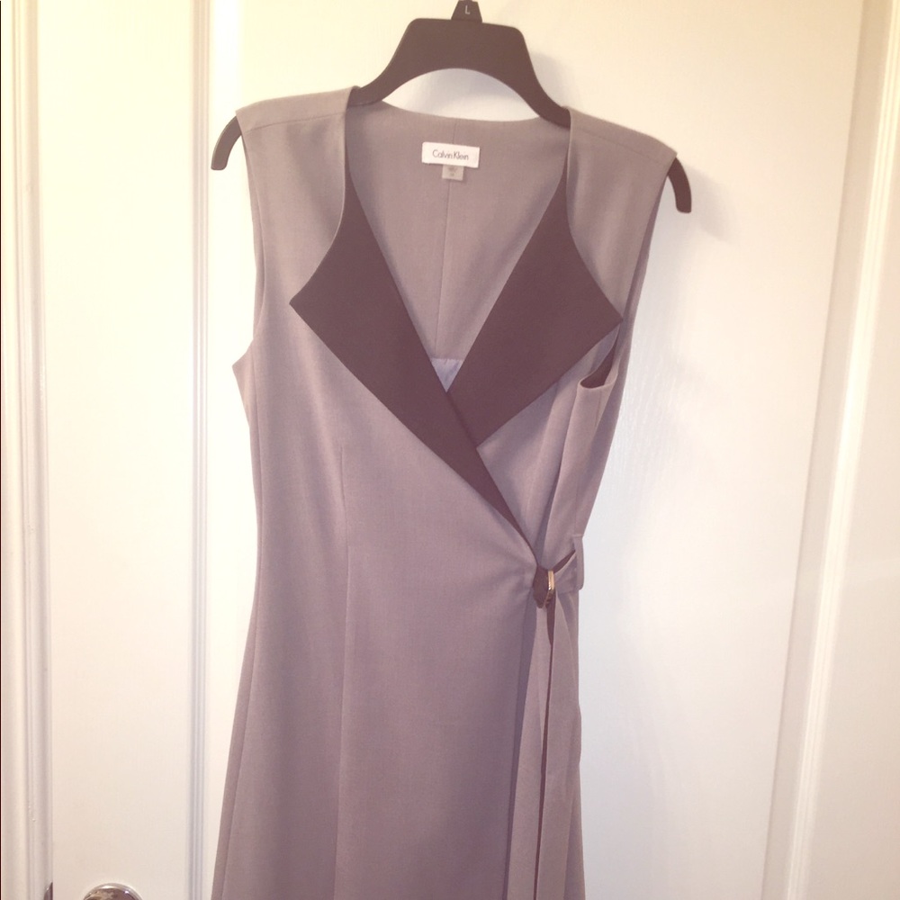NWOT CALVIN KLEIN GRAY COAT DRESS